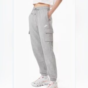 Nike Women's Gray Fleece Cargo Joggers